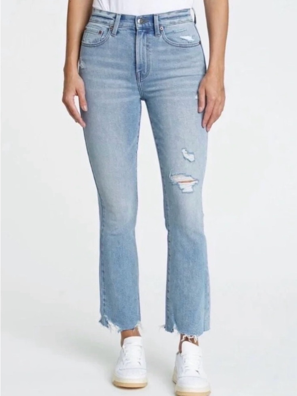 Pistola Lennon Distressed High Rise Bootcut Jeans